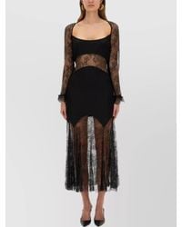 Nina Ricci - Open Back Long Dress With Lace Detail - Lyst