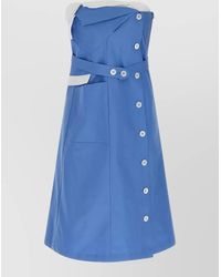 Miu Miu - Off Shoulder Cotton Poplin Mini Dress - Lyst