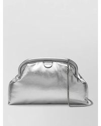 Stella McCartney - Chain Strap Clutch Metallic Finish Bag - Lyst