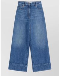 Valentino Garavani - Denim Wide-Leg Trousers - Lyst