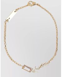 Saint Laurent - Cassandre Charm Bracelet Metal Rhinestone - Lyst
