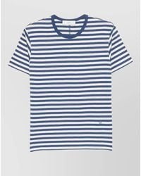 DUNST - Cotton Crew Neck Striped Short Sleeve T-Shirt - Lyst
