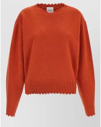 Nude - Cashmere V-Neck Frayed-Hem Sweater - Lyst