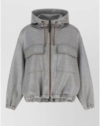 Brunello Cucinelli - 'Shiny Zipper Pull' Bomber Jacket - Lyst