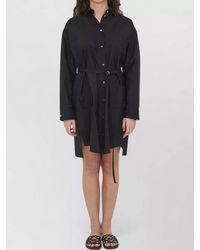 Loewe - Belted Shirt Dress Silk Cotton Blend - Lyst