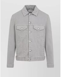 Brunello Cucinelli - Denim Cotton Jacket Flap Pockets - Lyst