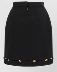 Versace - Virgin Wool High-Rise Cutout Mini Skirt - Lyst