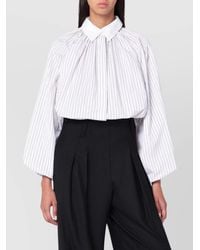 Patou - Striped Balloon-Sleeve Cotton Shirt - Lyst