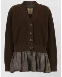 Uma Wang - Cotton Blend Oversize Cardigan V Neck - Lyst