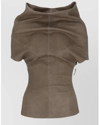 Rick Owens - Leather High-Neck Sleeveless Top - Lyst