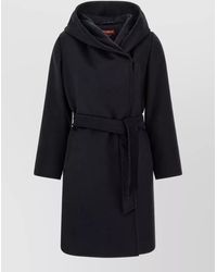 Max Mara - Wool Hooded Belted Coat - Lyst