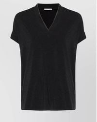 Brunello Cucinelli - Cotton V-Neck Short-Sleeve T-Shirt - Lyst