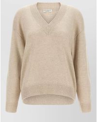 Brunello Cucinelli - Cashmere Silk V-Neck Long-Sleeve Sweater - Lyst