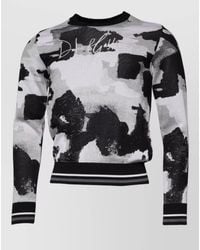 Dolce & Gabbana - Silk Printed Crew Neck Long-Sleeve T-Shirt - Lyst