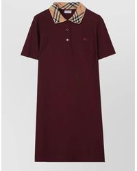 Burberry - Cotton Slim-Fit Mini Polo Dress - Lyst