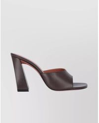 AMINA MUADDI - Heel Block Sandals Open Square Toe - Lyst