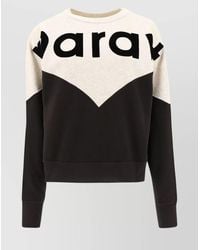 Isabel Marant - Two-Tone Oversized Cotton-Blend Logo-Print Sweatshirt - Lyst
