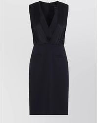 Max Mara - V-Neck Sleeveless Knee-Length Dress - Lyst