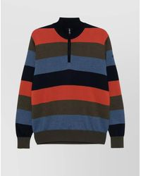 Paul & Shark - Striped Wool Sweater Half Zip - Lyst
