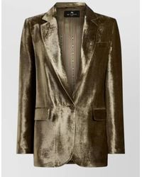 Etro - Silk Velvet Single-Breasted Blazer - Lyst