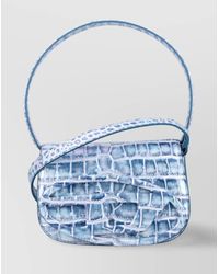 DIESEL - Crocodile Texture Shoulder Bag With Adjustable Strap - Lyst