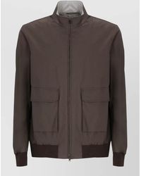 Herno - Cotton High-Neck Long-Sleeve Single-Breasted Jacket - Lyst