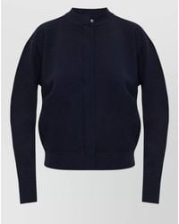 Max Mara - Wool Cropped Ribbed High Neck Cardigan - Lyst