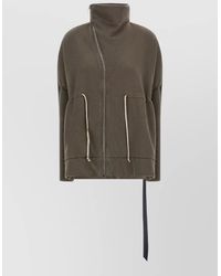 Rick Owens - Cotton Asymmetric Zip Sweatshirt Jacket - Lyst