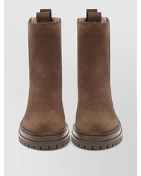 Gianvito Rossi - Chester Suede Boots Chunky Sole Elastic - Lyst