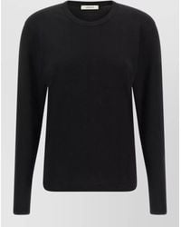 Lemaire - Long Sleeve Crew Neck Cotton Sweater - Lyst