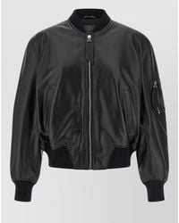 The Attico - Leather Bomber Jacket - Lyst