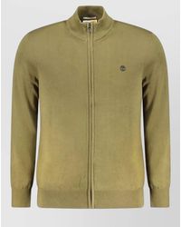 Timberland - Cotton High-Neck Zip-Up Cardigan - Lyst