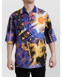 Dolce & Gabbana - Luminarie-Print Silk Polo Shirt - Lyst