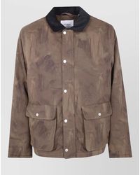 Les Deux - Montana Patterned Cotton Jacket Contrast Collar - Lyst