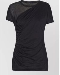 Balmain - Cotton Draped T-Shirt - Lyst