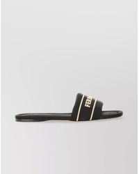 Ferragamo - Logo Open Toe Flat Sole Sandal - Lyst