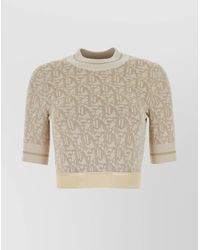 Palm Angels - Monogram Jacquard Cropped Short-Sleeve Top - Lyst