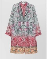 Pierre Louis Mascia - Silk Floral-Print Beaded Single-Breasted Coat - Lyst