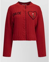 Chloé - Cashmere Wool Thick-Knit Cropped Cardigan - Lyst