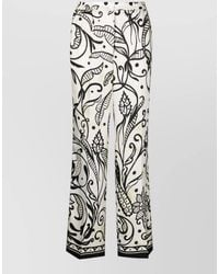 F.R.S For Restless Sleepers - Silk Palazzo Trousers Abstract Floral Print - Lyst