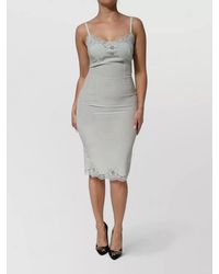 Dolce & Gabbana - Silk Lace Midi Slip Dress - Lyst