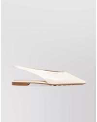 Bottega Veneta - Leather Slingback Ballerina Shoes - Lyst