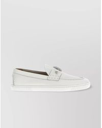 Christian Louboutin - Metal Hardware Round Toe Rubber Sole Loafers - Lyst