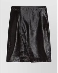 Loulou de Saison - Pony Effect Leather Knee-Length Skirt - Lyst