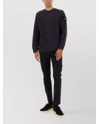 Stone Island - Crew Neck Wool Sweater With Ribbed Cuffs And Hem - Lyst