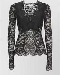 Rabanne - Lace Sweater Dress Fitted Waist Cutout - Lyst