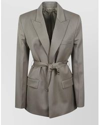 Victoria Beckham - Belted Waist Tailored Jacket Single Breasted - Lyst