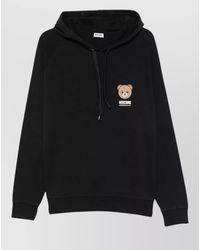 Moschino - Hooded Crewneck Top Long Sleeve Ribbed Cuffs - Lyst