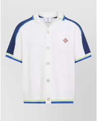 CASABLANCA - Textured Knit Shirt Short Sleeves Chest Pocket - Lyst