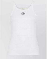 Fendi - Ribbed Slim-Fit Sleeveless Top - Lyst